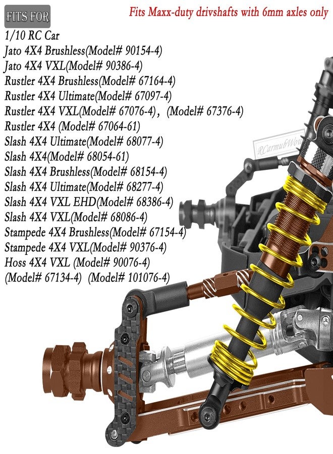 RCarmubWow RC Suspension Arms & Mounts,Caster Blocks,Steering Block,Stub Axle Carriers,Turnbuckles Upgrades Part for 1/10 Slash/Rustler/Stampede/Jat0 4x4(VXL),Hoss 4x4 VXL,Bronze - Image 2